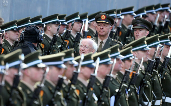 irelands-president-michael-d-higgins-inspects-the-guard-of-honour-at-the-gpo-as-part-of-the-1916-easter-rising-centenary-commemorations-in-dublin