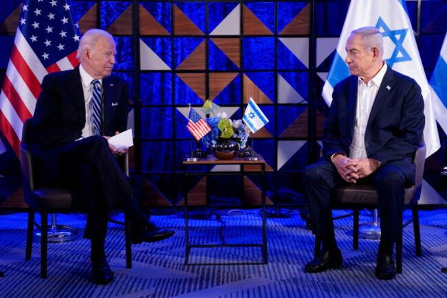 president-joe-biden-meets-with-israeli-prime-minister-benjamin-netanyahu-wednesday-oct-18-2023-in-tel-aviv-ap-photoevan-vucci