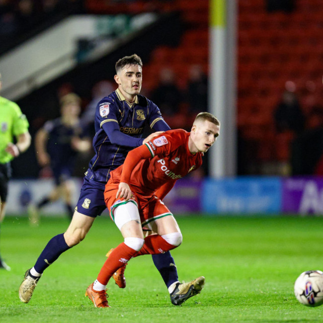 walsall-uk-16th-apr-2024-walsalls-ross-tierney-in-in-attacking-action-during-the-efl-sky-bet-league-2-match-between-walsall-and-swindon-town-at-the-poundland-bescot-stadium-walsall-england-on-1