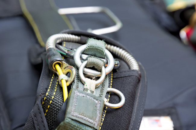 skydiving-equipment-fragment-of-parachute-strap-lock-ring-close-up