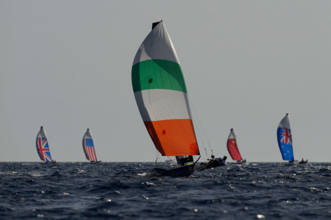 robert-dickson-and-sean-waddilove-of-ireland-sail-in-the-mens-49er-skiff-class-race-during-the-2024-summer-olympics-sunday-july-28-2024-in-marseille-france-ap-photocarolyn-kaster