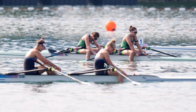 irelands-zoe-hyde-and-alison-bergin-react-after-competing-in-the-rowing-womens-double-sculls-final-b-at-the-vaires-sur-marne-nautical-stadium-on-the-sixth-day-of-the-2024-paris-olympic-games-in-fran