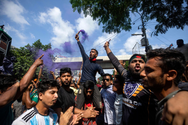 protesters-shout-slogans-as-they-celebrate-after-getting-the-news-of-prime-minister-sheikh-hasinas-resignation-in-dhaka-bangladesh-monday-aug-5-2024-ap-photorajib-dhar