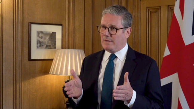 pa-video-grab-of-prime-minister-sir-keir-starmer-filming-a-broadcast-clip-in-downing-street-central-london-the-prime-minister-vowed-to-ramp-up-criminal-justice-after-an-emergency-cobra-meeting-was