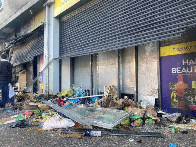 sham-supermarket-on-donegall-road-in-belfast-the-shop-was-burned-during-disorder-in-the-area-following-an-anti-immigration-protest-on-saturday-another-attempt-was-made-to-burn-it-during-the-disorde