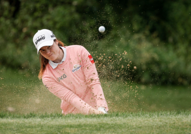 irelands-leona-maguire-hits-out-of-the-sand-on-the-ninth-hole-during-the-first-round-at-the-lpga-canadian-womens-open-golf-tournament-in-in-calgary-alberta-thursday-july-25-2024-jeff-mcintosh