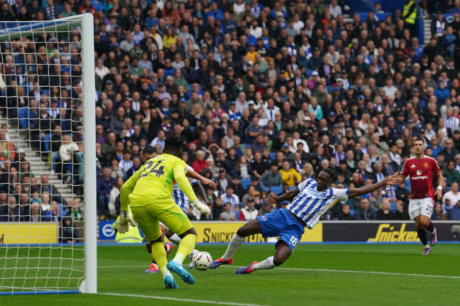 brighton-hove-albions-danny-welbeck-right-scores-their-sides-first-goal-of-the-game-during-the-premier-league-match-at-the-american-express-stadium-brighton-picture-date-saturday-august-24-2