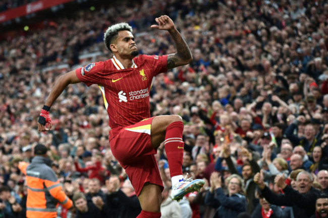 liverpools-luis-diaz-celebrates-after-scoring-his-sides-opening-goal-during-the-english-premier-league-soccer-match-between-liverpool-and-brentford-at-anfield-stadium-liverpool-england-sunday-au