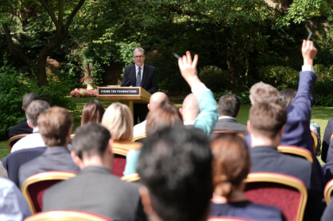 britains-prime-minister-keir-starmer-looks-on-during-a-press-conference-in-the-rose-garden-at-10-downing-street-london-tuesday-aug-27-2024-stefan-rousseaupool-photo-via-ap