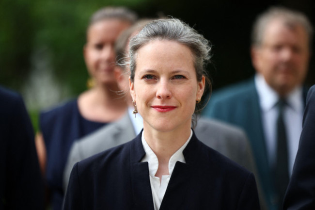 paris-france-23rd-aug-2024-nouveau-front-populaire-new-popular-front-npf-left-wing-coalition-candidate-for-prime-minister-and-economist-lucie-castets-arrives-at-the-elysee-palace-in-paris-fran