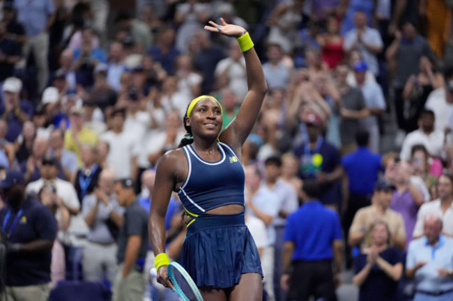 coco-gauff-of-the-united-states-waves-wo-the-fans-following-a-second-round-match-against-tatjana-maria-of-germany-of-the-u-s-open-tennis-championships-wednesday-aug-28-2024-in-new-york-ap