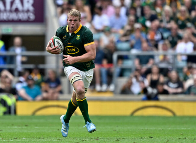 twickenham-united-kingdom-22nd-june-2024-south-africa-v-wales-twickenham-stadium-twickenham-pieter-steph-du-toit-south-africa-captain-during-the-south-africa-v-wales-qatar-airways-cup-rug