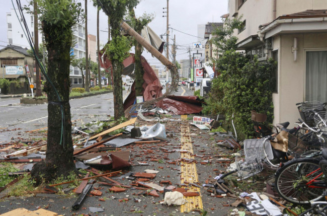 roof-tiles-are-seen-scattered-by-strong-winds-of-a-typhoon-at-a-residential-area-in-miyazaki-western-japan-thursday-aug-29-2024-kyodo-news-via-ap