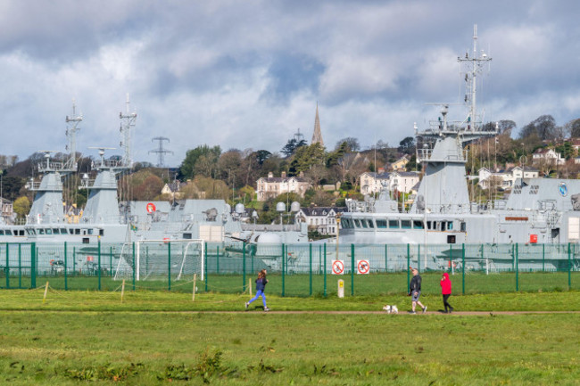 haulbowline-co-cork-ireland-10th-apr-2023-all-four-irish-naval-vessels-are-laying-idle-today-at-the-irish-defence-forces-naval-service-base-on-haulbowline-island-the-irish-navy-has-so-much-pers