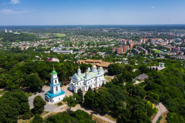 aerial-view-on-holy-dormition-cathedral-in-poltava-ukraine-summer-noon-sunlight