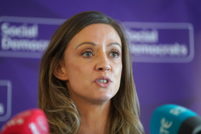 td-holly-cairns-gives-a-speech-at-the-tara-building-in-dublin-as-she-becomes-the-new-leader-of-the-social-democrats-picture-date-wednesday-march-1-2023