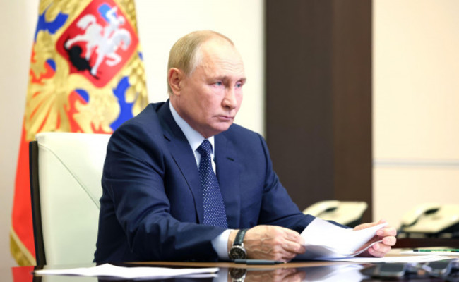 novo-ogaryovo-russia-11th-sep-2024-russian-president-vladimir-putin-chairs-a-meeting-with-senior-government-officials-via-videoconference-from-the-official-state-residence-september-11-2024-in-n