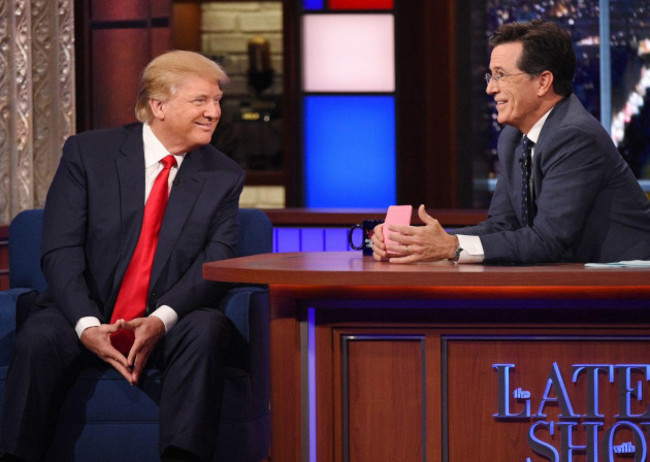 in-this-photo-provided-by-cbs-republican-presidential-candidate-donald-trump-left-joins-host-stephen-colbert-on-the-set-of-the-late-show-with-stephen-colbert-tuesday-sept-22-2015-in-new-york