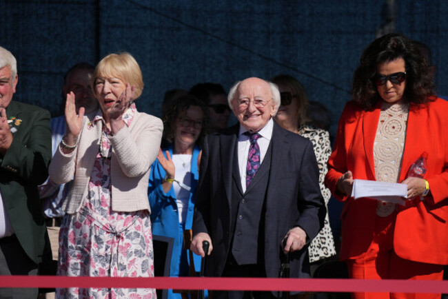 president-of-ireland-michael-d-higgins-and-wife-sabina-during-the-opening-ceremony-at-the-ploughing-championships-at-ratheniska-co-laois-picture-date-tuesday-september-17-2024