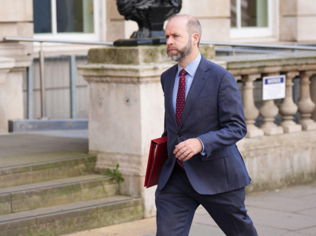 business-and-trade-secretary-jonathan-reynolds-leaves-the-department-for-business-and-trade-at-admiralty-house-in-westminster-london-where-union-and-business-representatives-met-with-mr-reynolds-to