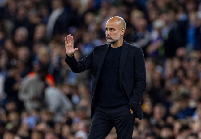 manchester-uk-19th-sep-2024-manchester-citys-head-coach-pep-guardiola-gestures-during-the-uefa-champions-league-match-between-manchester-city-and-inter-milan-in-manchester-britain-on-sept-18