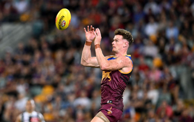 darragh-joyce-of-the-lions-in-action-during-the-afl-round-4-match-between-the-brisbane-lions-and-the-collingwood-magpies-at-the-gabba-in-brisbane-thursday-april-6-2023-aap-imagedarren-england-n