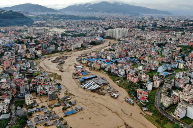 in-this-aerial-image-of-the-kathmandu-valley-bagmati-river-is-seen-in-flood-due-to-heavy-rains-in-kathmandu-nepal-saturday-sept-28-2024-ap-photogopen-rai