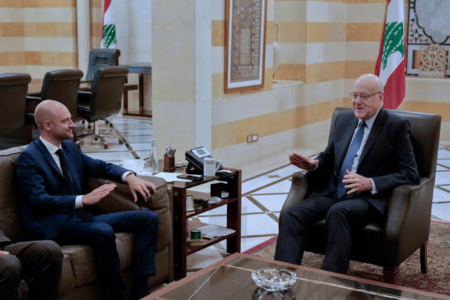 french-foreign-minister-jean-noel-barrot-left-meets-with-lebanese-caretaker-prime-minister-najib-mikati-in-beirut-lebanon-monday-sept-30-2024-ap-photobilal-hussein