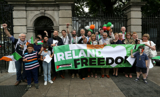 image-distributed-for-avaaz-palestinian-farmers-from-the-west-bank-and-irish-supporters-outside-leinster-house-on-wednesday-july-11-2018-in-dublin-with-irish-senator-frances-black-palestinian-fa