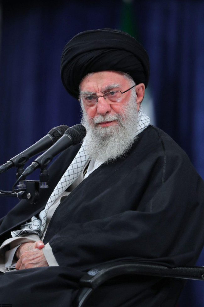 tehran-iran-2nd-oct-2024-iranian-supreme-leader-ayatollah-ali-khamenei-speaks-during-a-ceremony-in-tehran-khamenei-said-that-all-the-region-problems-are-because-of-interfere-of-us-and-its-allies