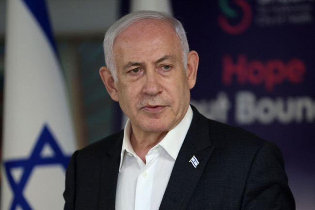 israeli-prime-minister-benjamin-netanyahu-speaks-during-a-news-conference-at-the-sheba-tel-hashomer-hospital-in-ramat-gan-israel-on-saturday-june-8-2024-israel-on-saturday-carried-out-its-largest