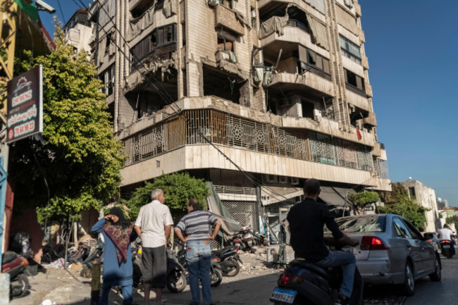 beirut-beirut-lebanon-3rd-oct-2024-after-the-midnight-of-october-3rd-the-head-quarter-of-the-hezbollah-civil-defence-located-in-the-beirut-central-district-of-bashoura-was-strike-by-an-israeli