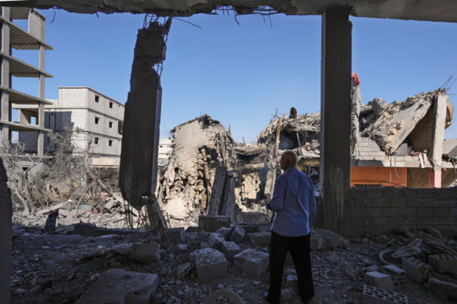 a-man-checks-his-damaged-house-at-the-site-of-an-israeli-airstrike-in-baalbek-east-lebanon-monday-oct-7-2024-ap-photohassan-ammar