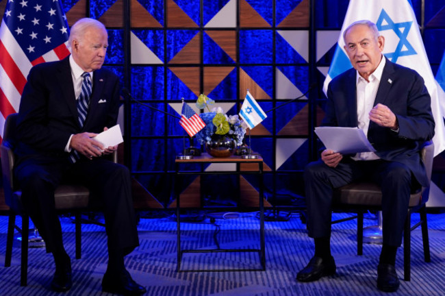 president-joe-biden-meets-with-israeli-prime-minister-benjamin-netanyahu-wednesday-oct-18-2023-in-tel-aviv-ap-photoevan-vucci