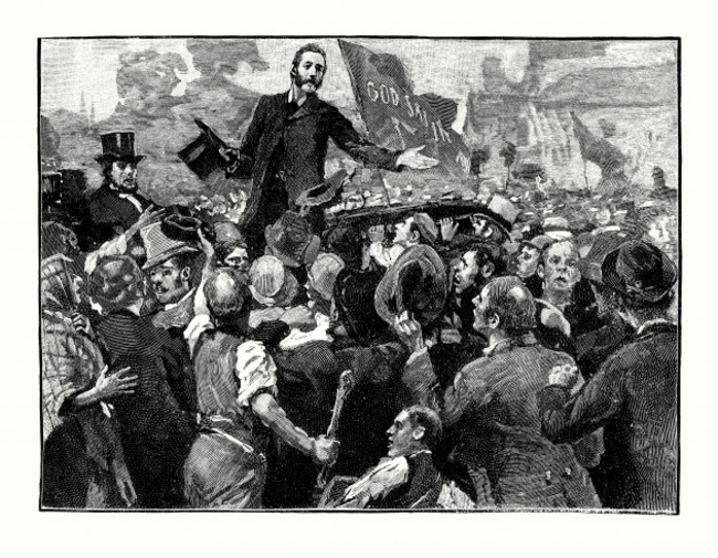 an-old-engraving-of-charles-stewart-parnell-1846-1891-addressing-anti-rent-meeting-in-limerick-ireland-in-1879-it-is-from-a-victorian-history-book-of-c-1900-parnell-was-a-nationalist-political-l