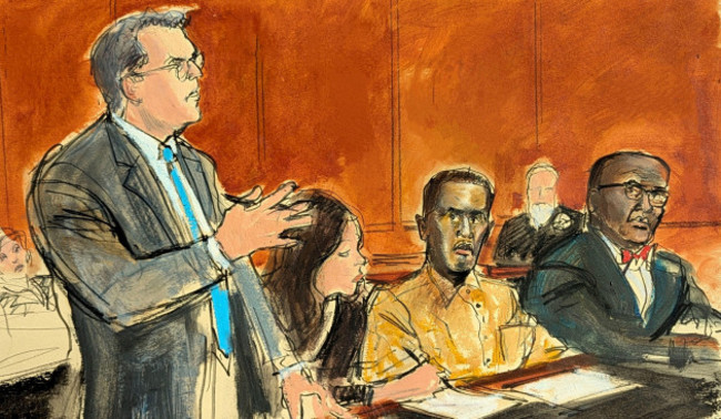 in-this-courtroom-sketch-sean-diddy-combs-defense-attorney-marc-agnifilo-left-addresses-the-judge-while-combs-seated-second-from-right-in-prison-uniform-watches-during-a-hearing-in-federal-co