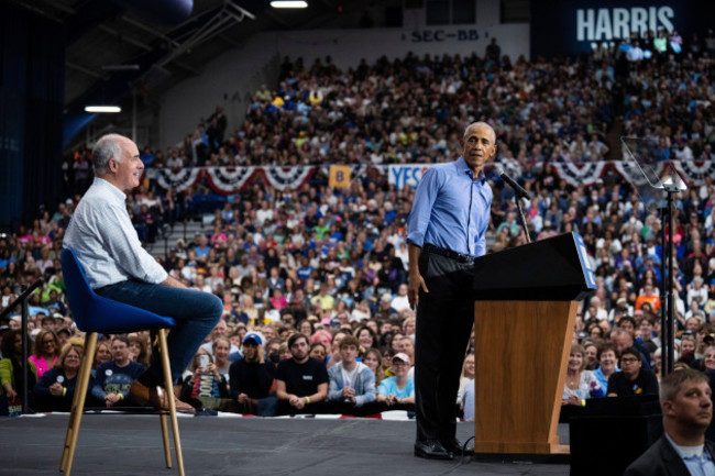 united-states-october-10-former-president-barack-obama-and-sen-bob-casey-d-pa-appear-on-stage-at-a-rally-for-vice-president-kamala-harris-and-her-running-mate-gov-tim-walz-at-the-fitzgerald-fi