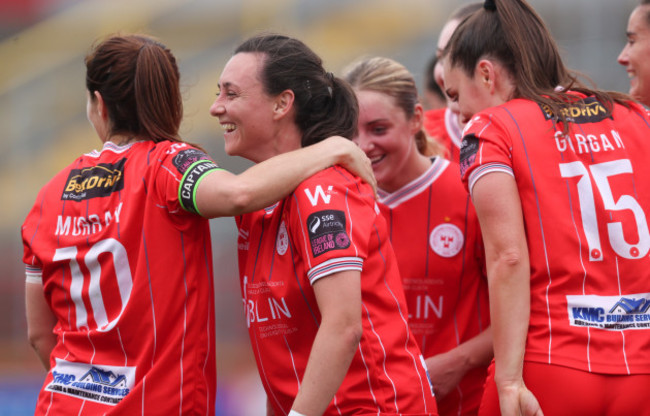 megan-smyth-lynch-is-congratulated-by-teammates-after-scoring-her-sides-fifth-goal-of-the-match