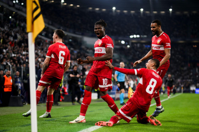 turin-italy-22-october-2024-el-bilal-toure-of-vfb-stuttgart-celebrates-with-teammates-after-scoring-a-goal-during-the-uefa-champions-league-202425-league-phase-football-match-between-juventus-fc-a