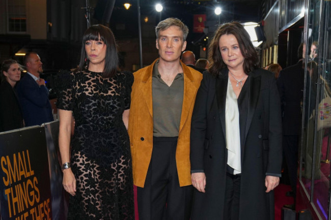 eileen-walsh-from-left-cillian-murphy-and-emily-watson-pose-for-photographers-upon-arrival-at-the-premiere-of-the-film-small-things-like-these-on-thursday-oct-24-2024-in-london-photo-by-scot