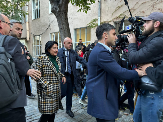 tiflis-georgia-26th-oct-2024-georgian-president-salome-zurabishvili-walks-to-a-polling-station-during-the-parliamentary-elections-in-the-south-caucasus-republic-credit-katharina-schroderdpaala