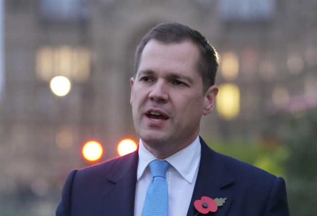 conservative-party-leadership-candidate-robert-jenrick-on-college-green-in-westminster-london-after-chancellor-of-the-exchequer-rachel-reeves-delivered-her-budget-in-the-houses-of-parliament-pictur