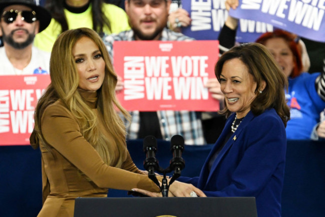 democratic-presidential-nominee-vice-president-kamala-harrisr-greets-us-actor-jennifer-lopez-during-a-campaign-event-of-democratic-party-supporters-in-las-vegas-nevada-united-states-of-america-on