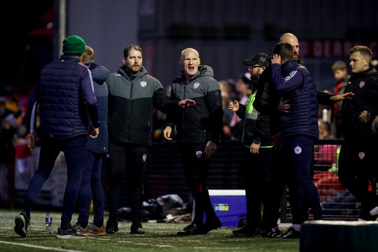 tempers-flare-between-the-backroom-staff-at-the-dugouts-during-the-game