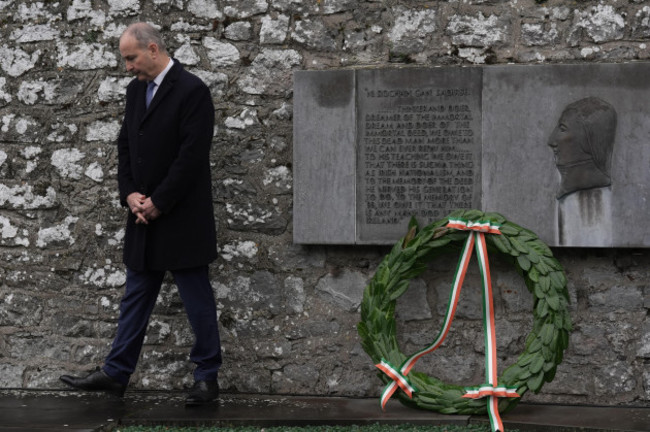 tanaiste-micheal-martin-lays-a-wreath-as-he-attends-the-annual-wolfe-tone-commemoration-at-bodenstown-cemetery-co-kildare-picture-date-sunday-november-3-2024