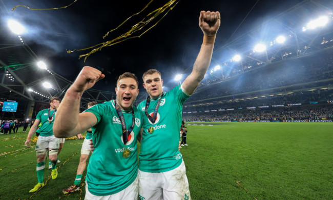 jordan-larmour-and-garry-ringrose-celebrate-winning