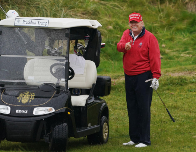 former-us-president-donald-trump-on-the-15th-hole-at-trump-international-golf-links-hotel-in-doonbeg-co-clare-during-his-visit-to-ireland-picture-date-thursday-may-4-2023