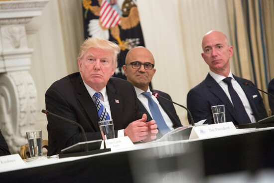 united-states-president-donald-j-trump-left-participates-in-an-american-technology-council-roundtable-with-corporate-and-eduction-leaders-including-microsoft-ceo-satya-narayan-center-and-amazon-c