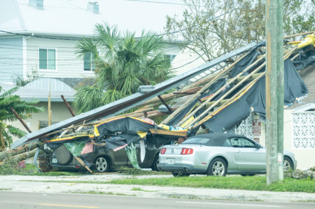 tampa-usa-11th-oct-2024-damaged-cars-are-seen-after-the-hurricane-milton-in-tampa-florida-the-united-states-oct-11-2024-hurricane-milton-hit-the-southeast-u-s-state-of-florida-overnight-wit