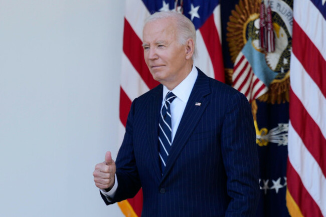 president-joe-biden-gives-a-thumbs-up-to-the-audience-after-speaking-in-the-rose-garden-of-the-white-house-in-washington-thursday-nov-7-2024-ap-photoben-curtis